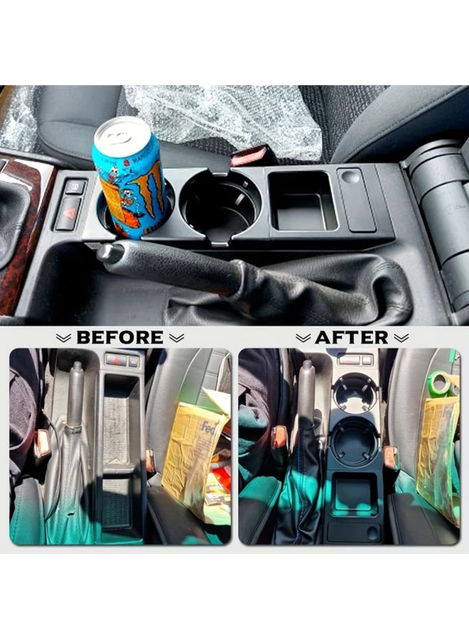 BMW 3 Series E46 1998 2006 Carbon Fiber Pattern Center Console Cup Holder Bottle Rack Coin Tray - Image 2
